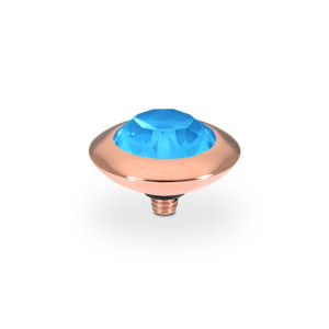 Qudo Rose Gold Topper Tondo 13mm - Electric Blue Ignite