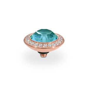 Qudo Rose Gold Topper Tondo Deluxe 13mm - Pine Green Ignite