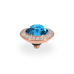 Qudo Rose Gold Topper Tondo Deluxe 13mm - Denim Blue