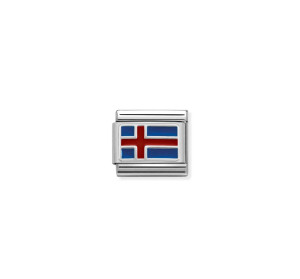 Nomination Silver Iceland Flag Composable Charm