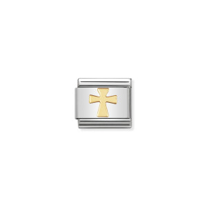 Nomination Gold Cross Classic Composable Charm | Faith Charm Bracelet Link | McCloys Jewellery