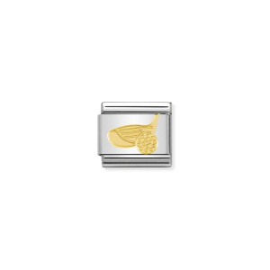 Nomination Gold Golf Ball and Club Classic Composable Charm | Golf Bracelet Link | McCloys Jewellery