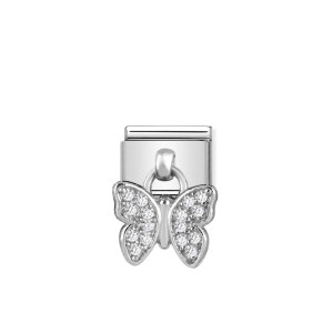 Nomination Silver Hanging Butterfly CZ Composable Charm