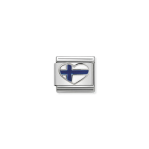 Nomination Silver Finland Heart Charm | Nordic Travel Bracelet Link UK