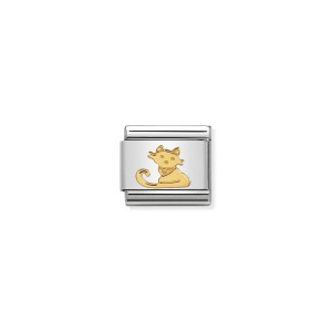 Nomination Gold Sitting Cat Classic Composable Charm 030109/51 | Cat Lover Charm | McCloys Jewellery