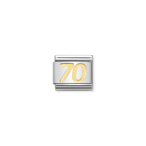 Nomination Gold Number 70 Classic Composable Charm 030109/38 | Milestone Charm | McCloys Jewellery