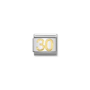 Nomination Gold Number 30 Classic Composable Charm 030109/40 | 30th Birthday Charm | McCloys Jewellery