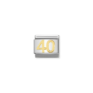 Nomination Gold Number 40 Classic Composable Charm 030109/41 | 40th Birthday Charm | McCloys Jewellery
