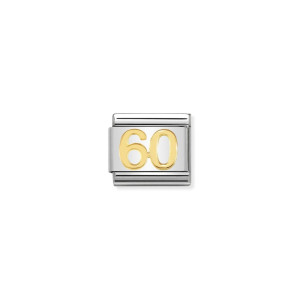 Nomination Gold Number 60 Classic Composable Charm 030109/43 | 60th Birthday Charm | McCloys Jewellery