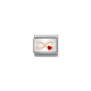 Nomination Rose Gold Infinity with Red Heart Composable Charm