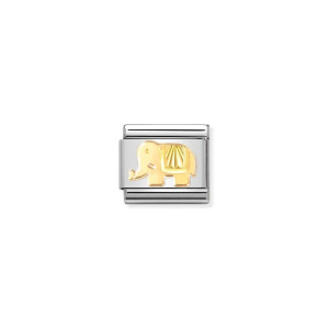 Nomination Gold Diamond Cut Elephant Charm 030149/49 | McCloys Jewellery