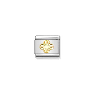 Nomination Gold Diamond Cut Four Leaf Clover Classic Composable Charm | McCloys Jewellery