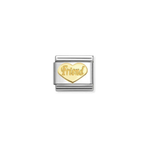 Nomination Gold Friend Heart Charm 030162/76 | McCloys Jewellery