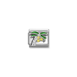 Nomination Silver Yellow CZ Palm Tree Composable Charm