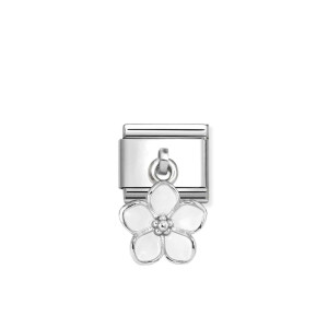 Nomination Silver Hanging White Flower Composable Charm