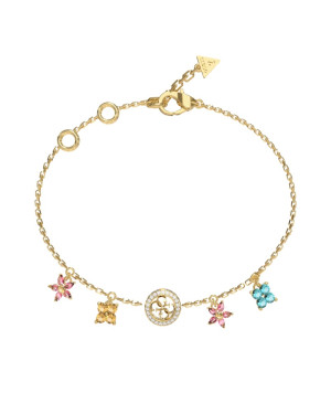 Guess Secret Garden Gold Flower Charm Bracelet - UBB06033YGMCL