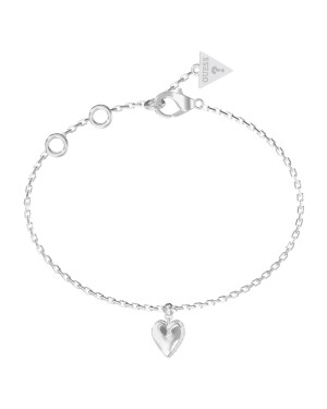 Guess By Your Side Silver Heart Charm Bracelet - UBB06082RHL