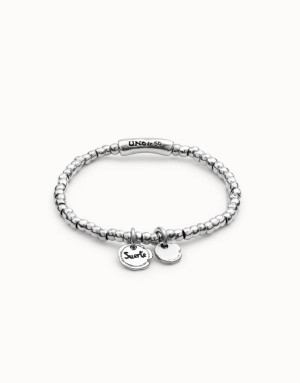 UNOde50 Silver Bracelet with Suerte Pendant - Medium