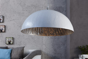 Lampa wisząca Sinus biało-srebrna 50 cm