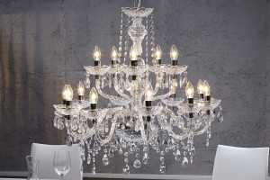 Lampa wisząca Cristal 15-ramienny transparentna