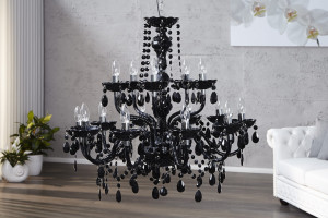 Lampa wisząca Cristal 15-ramienny czarny