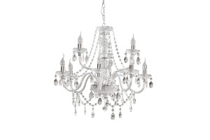 Lampa wisząca Cristal 9-ramienna transparentna