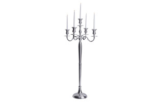 Świecznik 5-ramienny 120cm srebrny Invicta