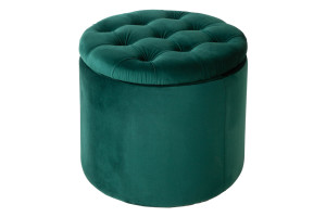 Pufa Modern Barock 50cm aksamit ciemny zielony Invicta
