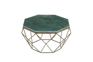 Stolik kawowy Diamond 70cm marmur zielony Invicta