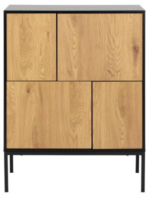 Komoda Seaford 80cm naturalny-czarny Actona