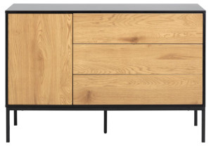 Komoda Seaford naturalny-czarny 120cm Actona