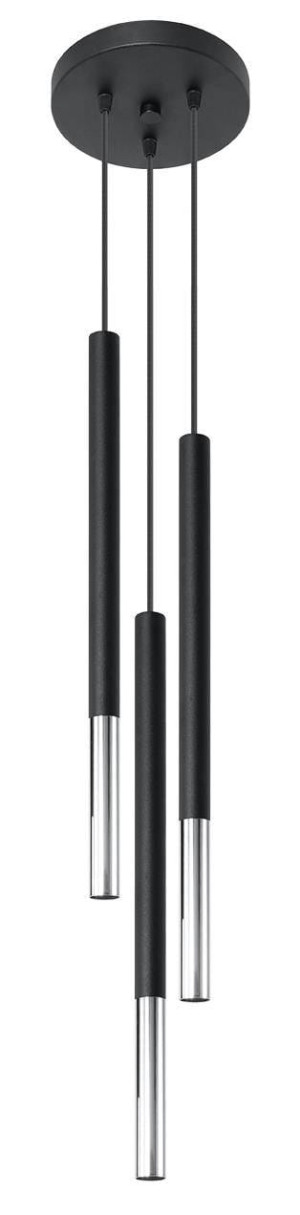 Lampa wisząca Mozaica 3P czarny/chrom