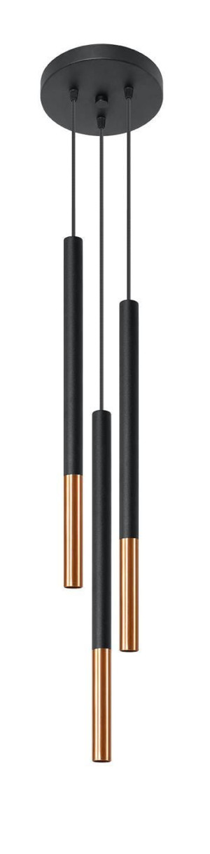 Lampa wisząca Mozaica 3P czarny/miedź