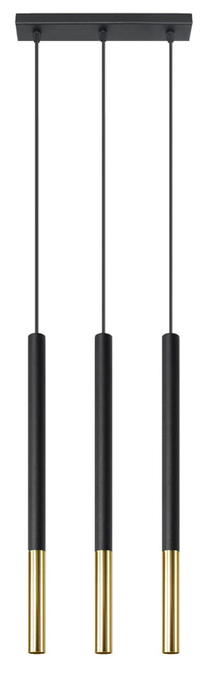 Lampa wisząca Mozaica 3L czarny/złoto