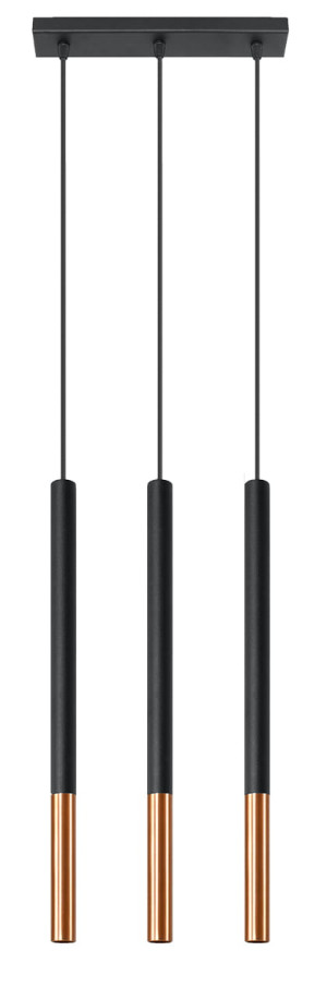 Lampa wisząca Mozaica 3L czarny/miedź