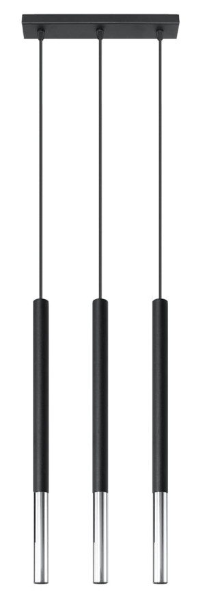 Lampa wisząca Mozaica 3L czarny/chrom