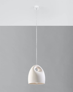Lampa wisząca ceramiczna Bukano biała