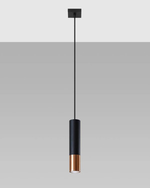 Lampa wisząca Loopez 1 czarny/miedź