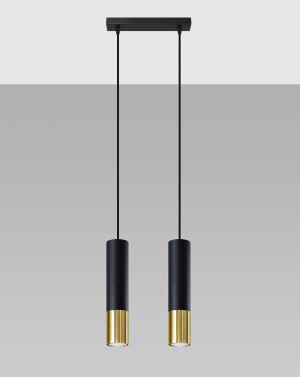 Lampa wisząca Loopez 2 czarny/złoty
