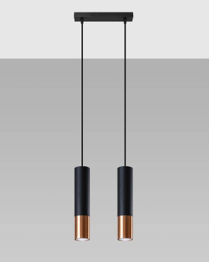 Lampa wisząca Loopez 2 czarny/miedź
