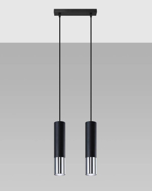 Lampa wisząca Loopez 2 czarny/chrom