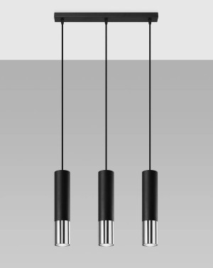 Lampa wisząca Loopez 3L czarny/chrom