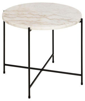 Stolik kawowy Avila 52 cm biały marmur - Actona