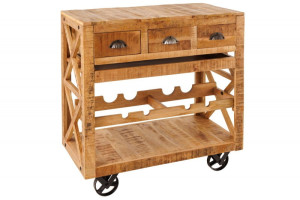 Szafka na wino Bodega 90 cm drewno mango - Invicta