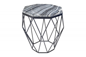Stolik kawowy Diamond 50 cm marmur szary - Invicta