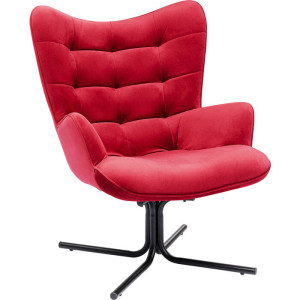 Fotel obrotowy Oscar Velvet czerwony