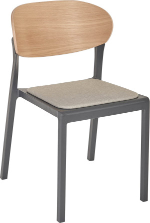 Krzesło Bake Wood Pad antracyt/taupe - Ezpeleta
