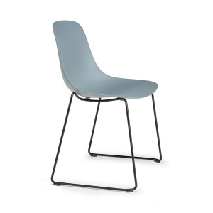 Krzesło Pure Loop Mono Sled, powder blue siedzisko, rama do wyboru - Infiniti Design