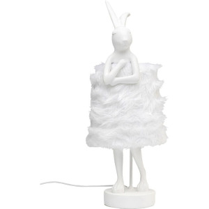 Lampa Stołowa Animal Rabbit Fur White/Silver 68 cm