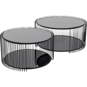 Zestaw stolików kawowych Wire Double Black